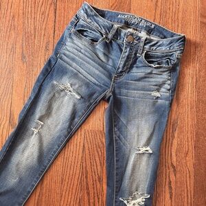 American Eagle Distressed Super Super Stretch Jegging 2 Regular 2R